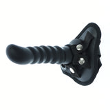 7 inch Black Silicone Swirl Dildo