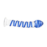 Blue Swirl Glass Dildo