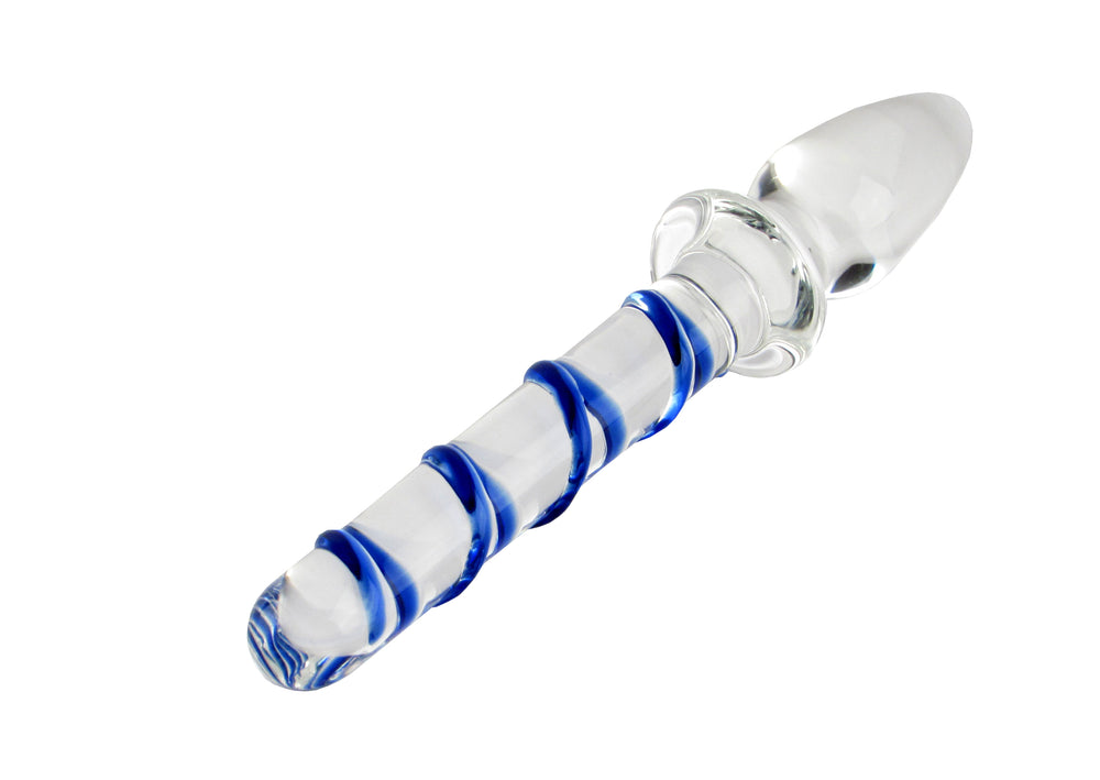 Blue Licorice Glass Dildo