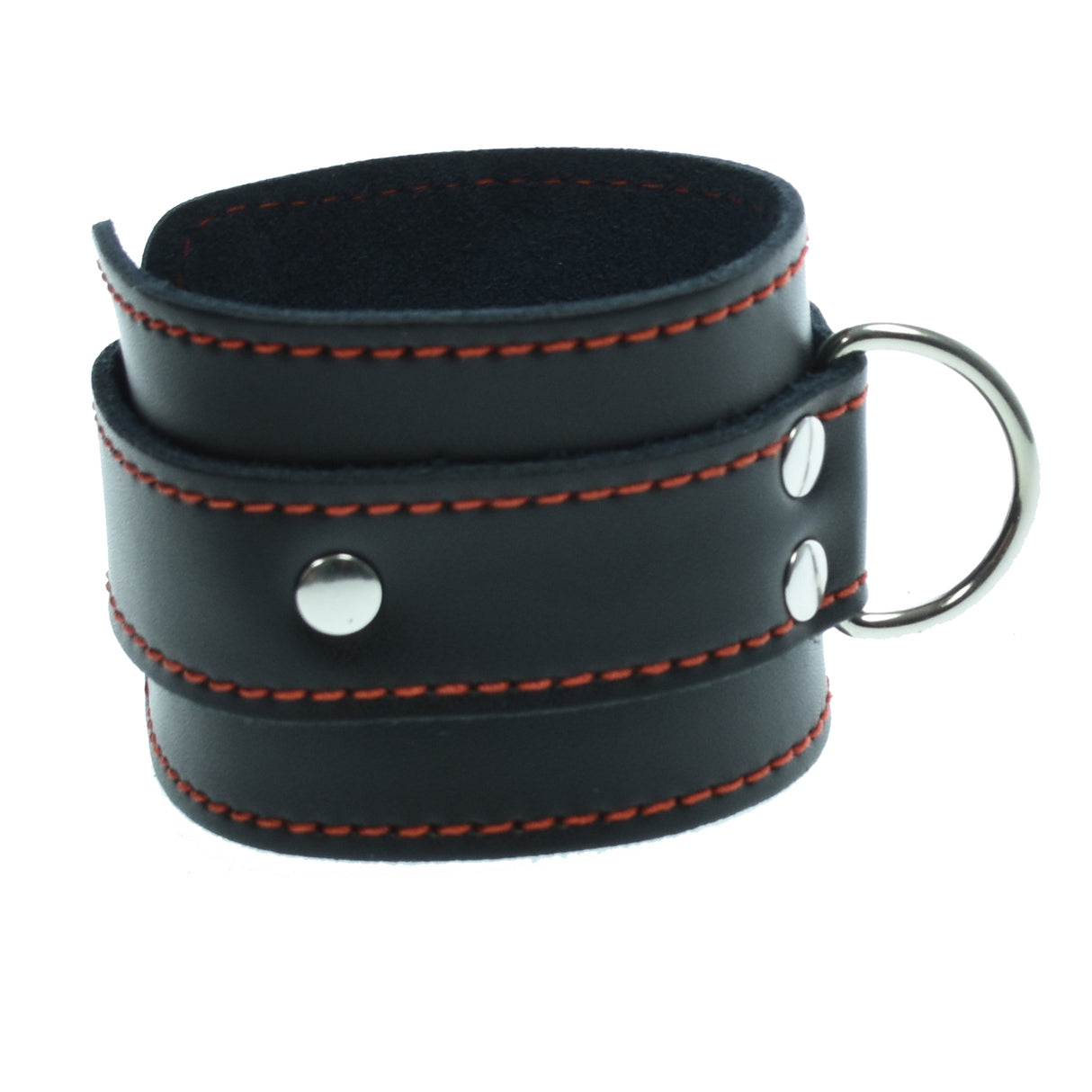 Red Stitched Leather Wrist Cuffs