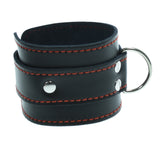 Red Stitched Leather Wrist Cuffs