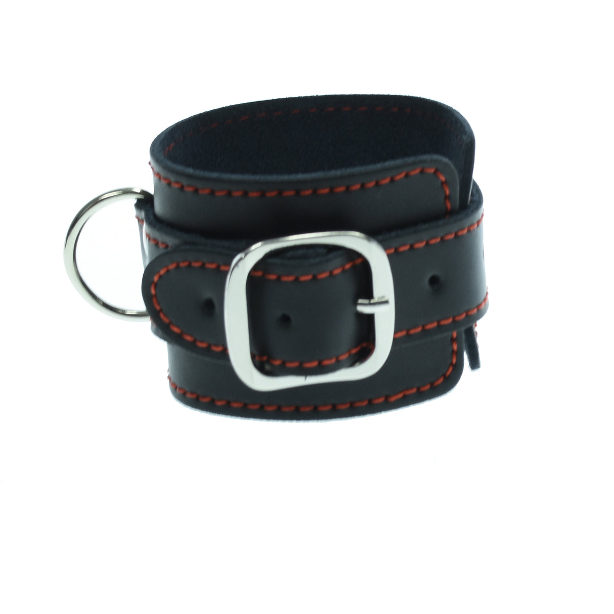 Red Stitched Leather Wrist Cuffs