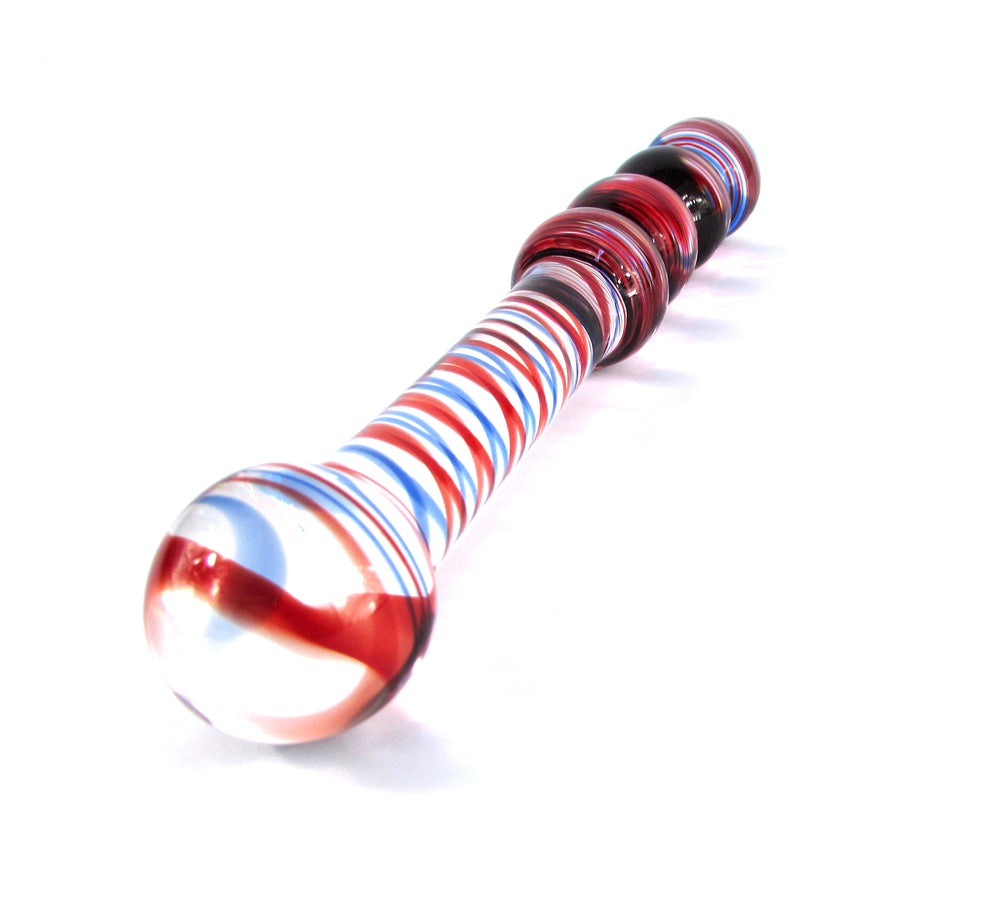Multi Color Ring Glass Dildo
