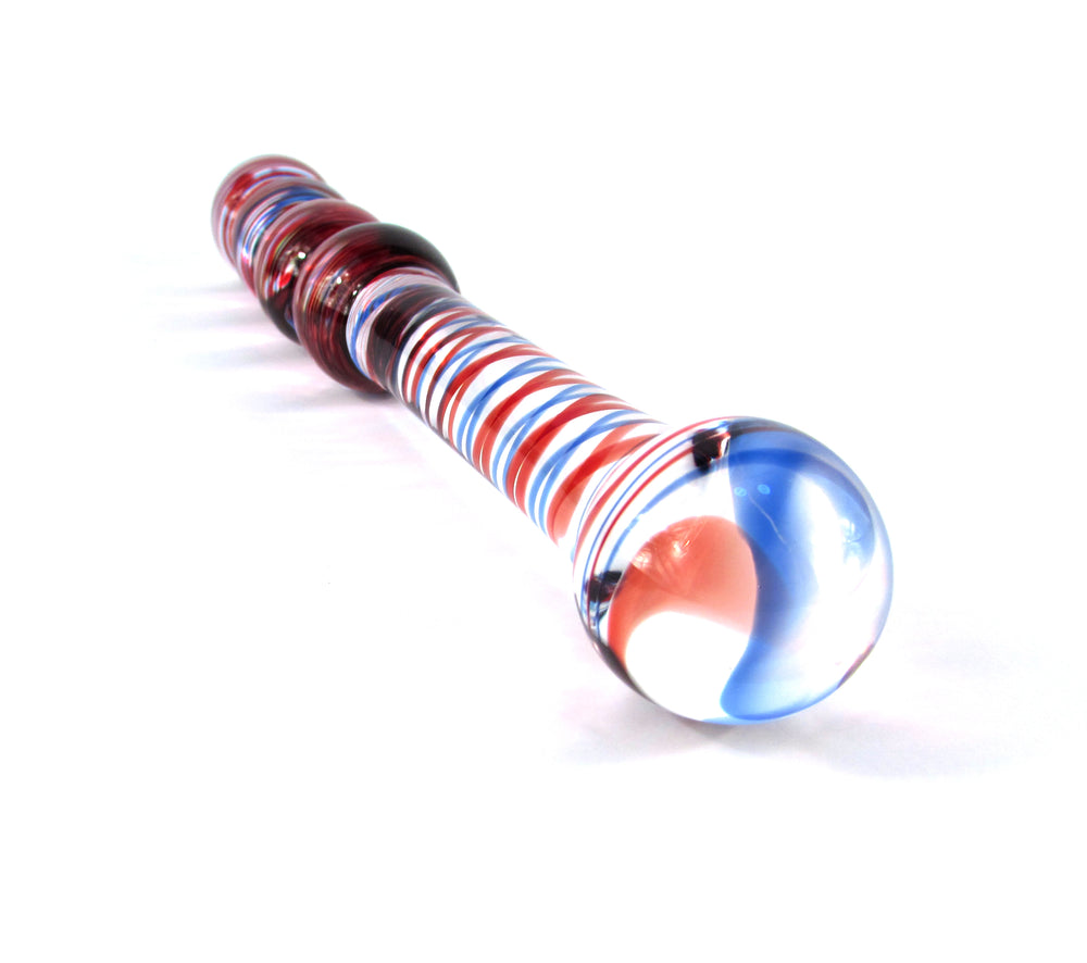 Multi Color Ring Glass Dildo