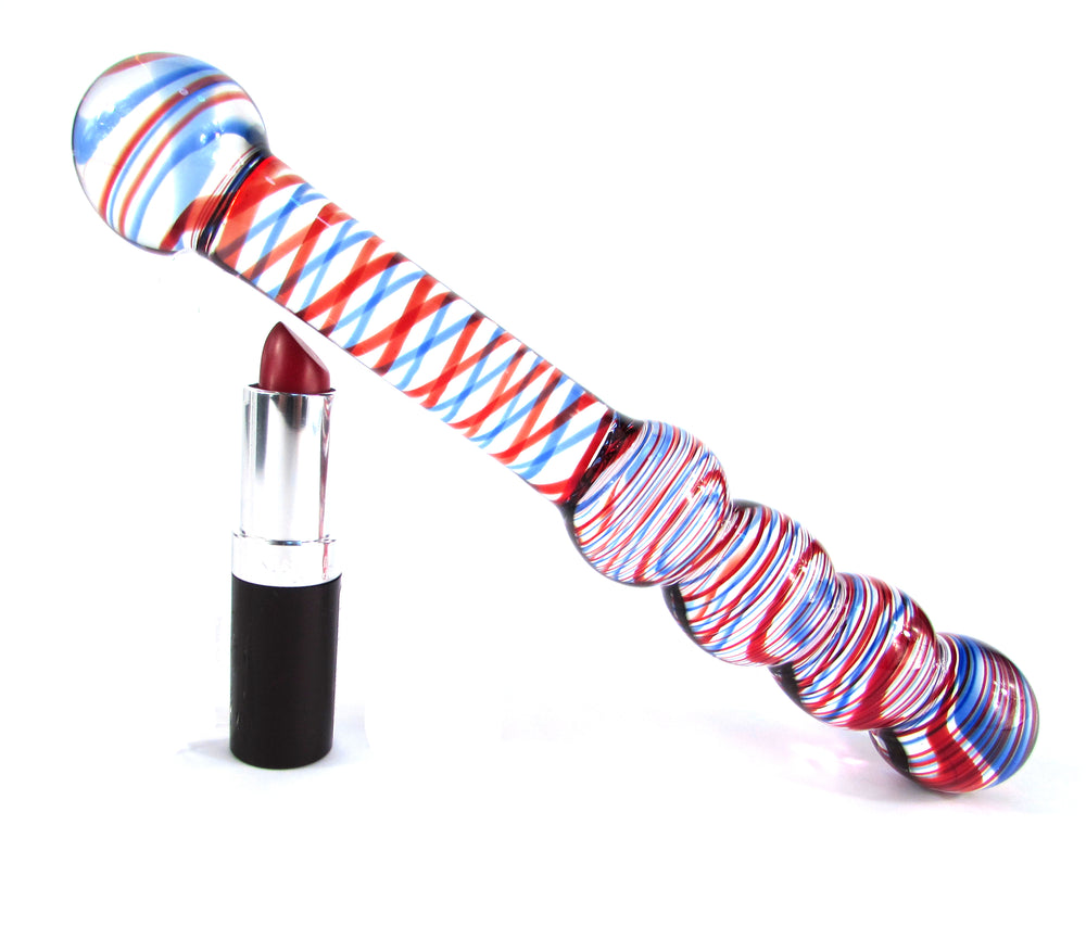 Multi Color Ring Glass Dildo