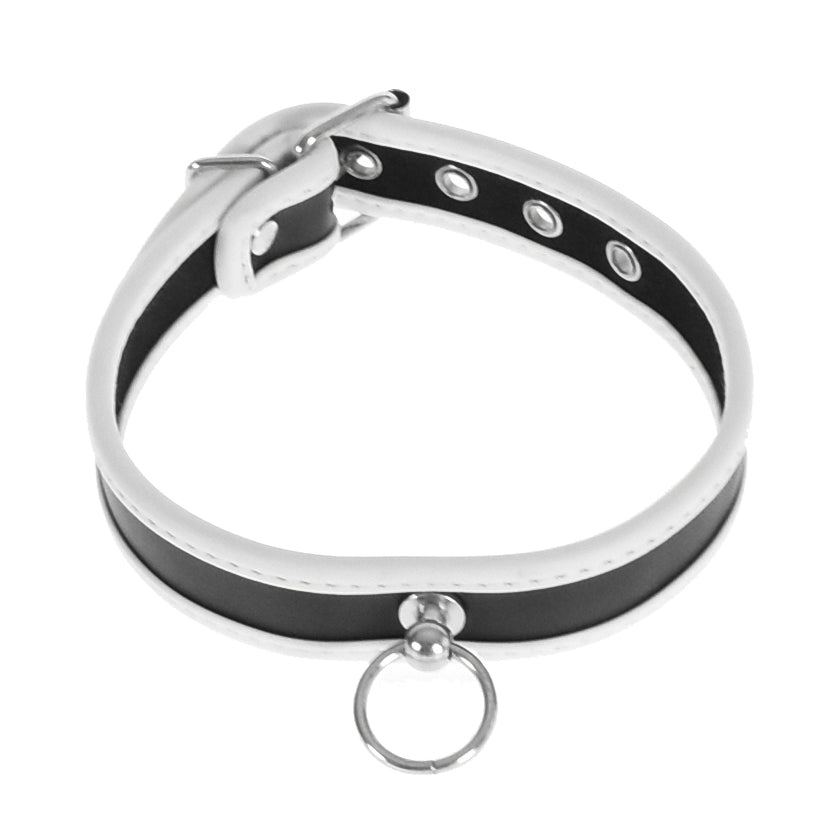 White Ribbon Bondage Neck Collar