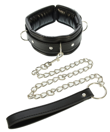 padded collar with leash bdsm bondage neck restraint