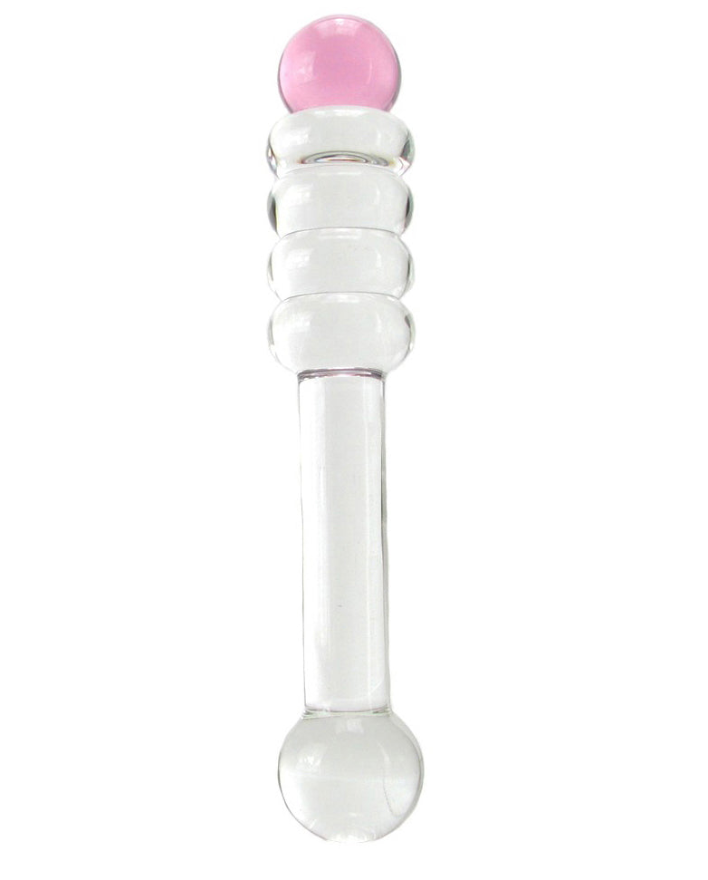 Pink Ring Glass Dildo