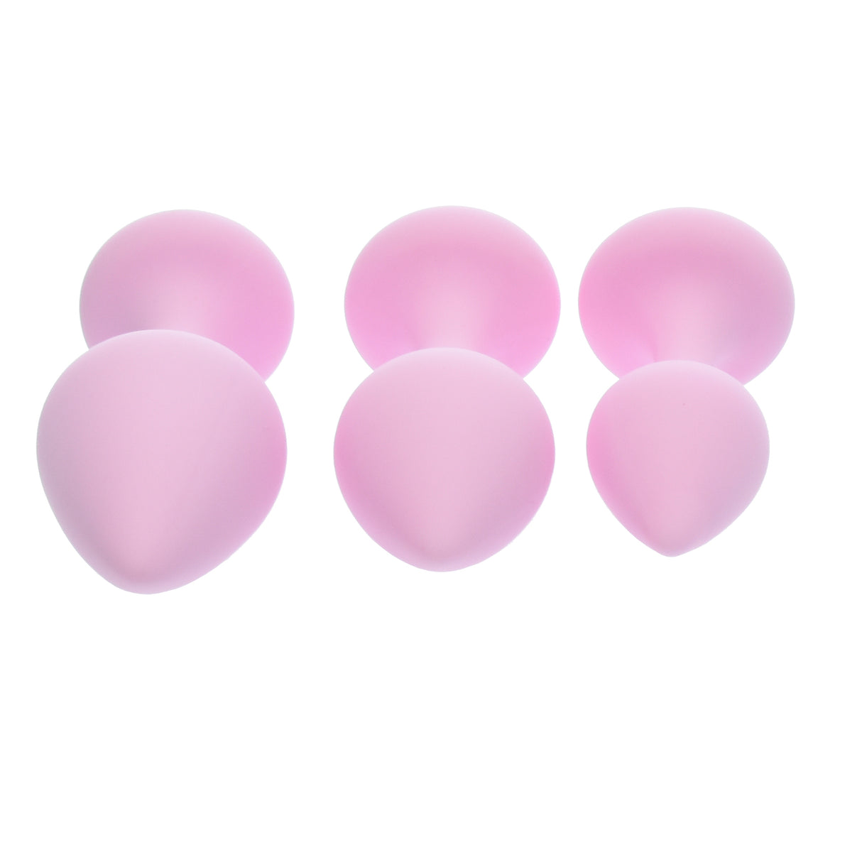 Pink Silicone Butt Plug Set