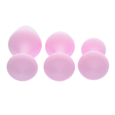 Pink Silicone Butt Plug Set