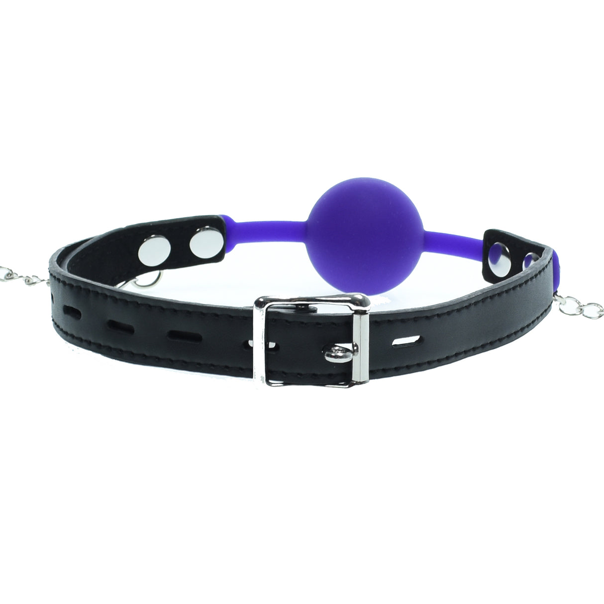 Purple Silicone Gag Ball With Nipple Clamps