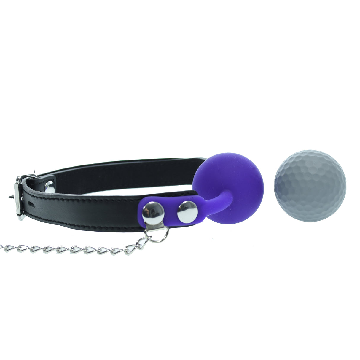 Purple Silicone Gag Ball With Nipple Clamps