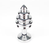 Ribbed Head Heavy Duty Metal Butt Plug