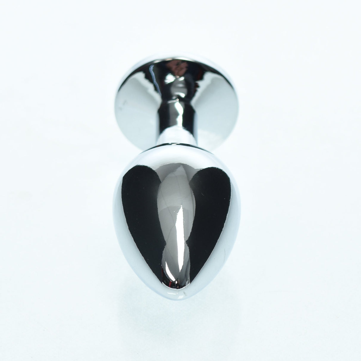 Small Metal Anal Plug Clear Jewel