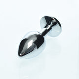 Small Metal Anal Plug Black Jewel