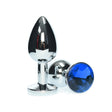 Small Metal Anal Plug Blue Jewel