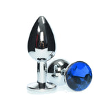 Small Metal Anal Plug Blue Jewel