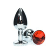 Small Metal Anal Plug Red Jewel