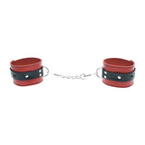 Strict Leather Black And Red Locking Ankle Cuffs