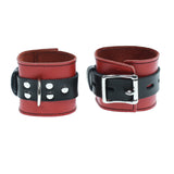 Strict Leather Black And Red lockable Wrist Restraints