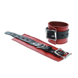 Strict Leather Black And Red lockable Wrist Restraints