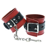 Strict Leather Black And Red lockable Wrist Restraints